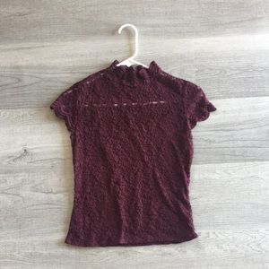 LACE TURLE NECK SHIRT